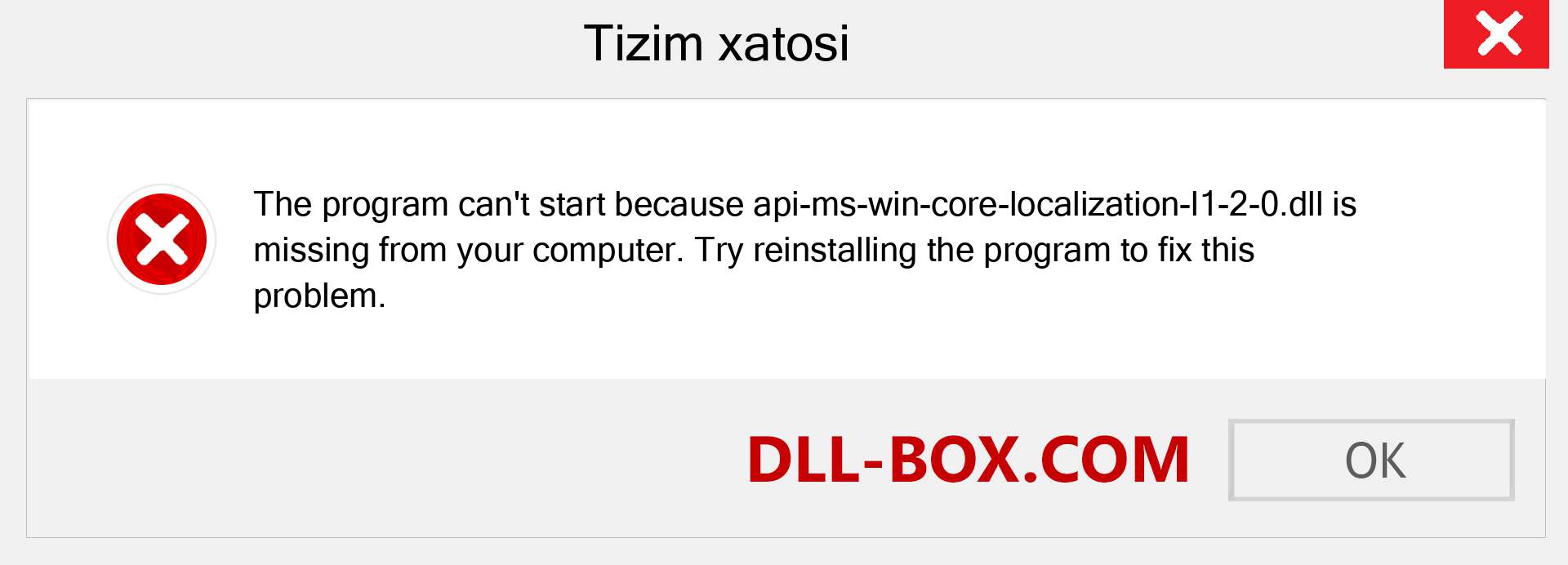 api-ms-win-core-localization-l1-2-0.dll fayli yo'qolganmi?. Windows 7, 8, 10 uchun yuklab olish - Windowsda api-ms-win-core-localization-l1-2-0 dll etishmayotgan xatoni tuzating, rasmlar, rasmlar